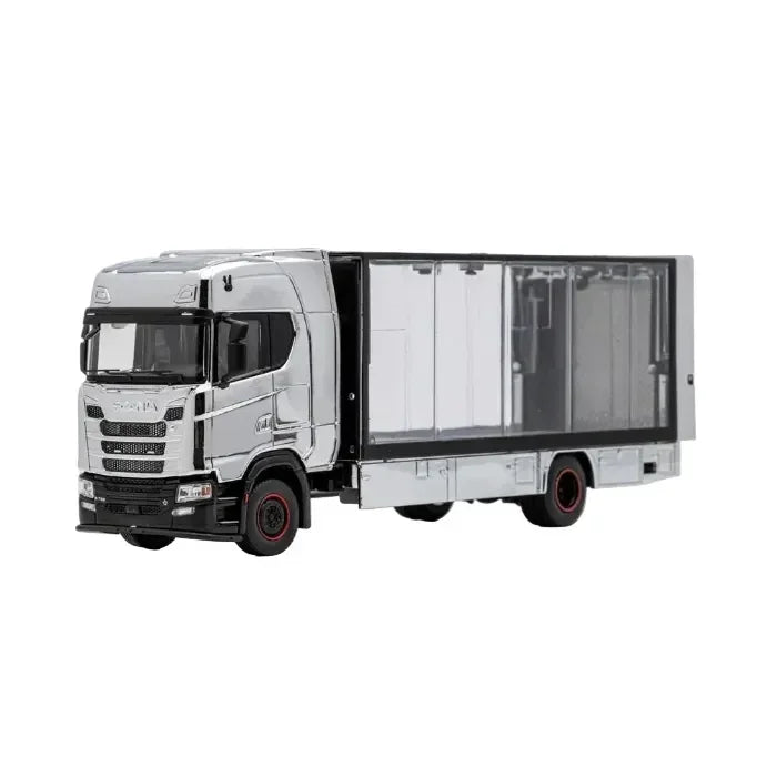 Premium scale diecast model car – Scania 730 S No.138 Enclosed/Double Deck Tow Truck, 1:64 Scale (Silver) Collectible