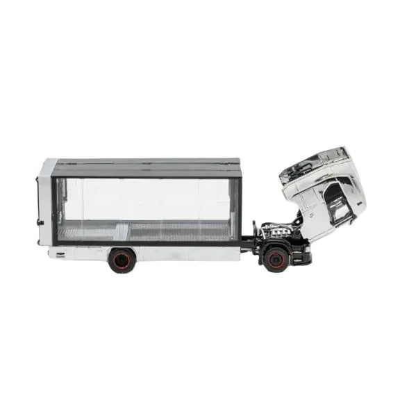Premium scale diecast model car – Scania 730 S No.138 Enclosed/Double Deck Tow Truck, 1:64 Scale (Silver) Collectible