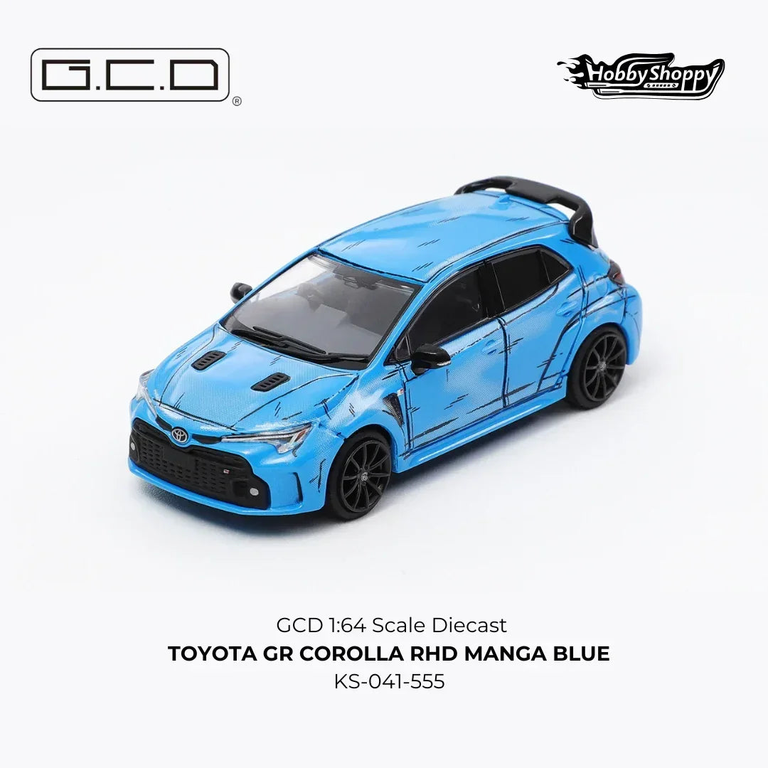 Premium scale diecast model car – Toyota GR Corolla Manga 2022, 1:64 Scale (Blue) Collectible