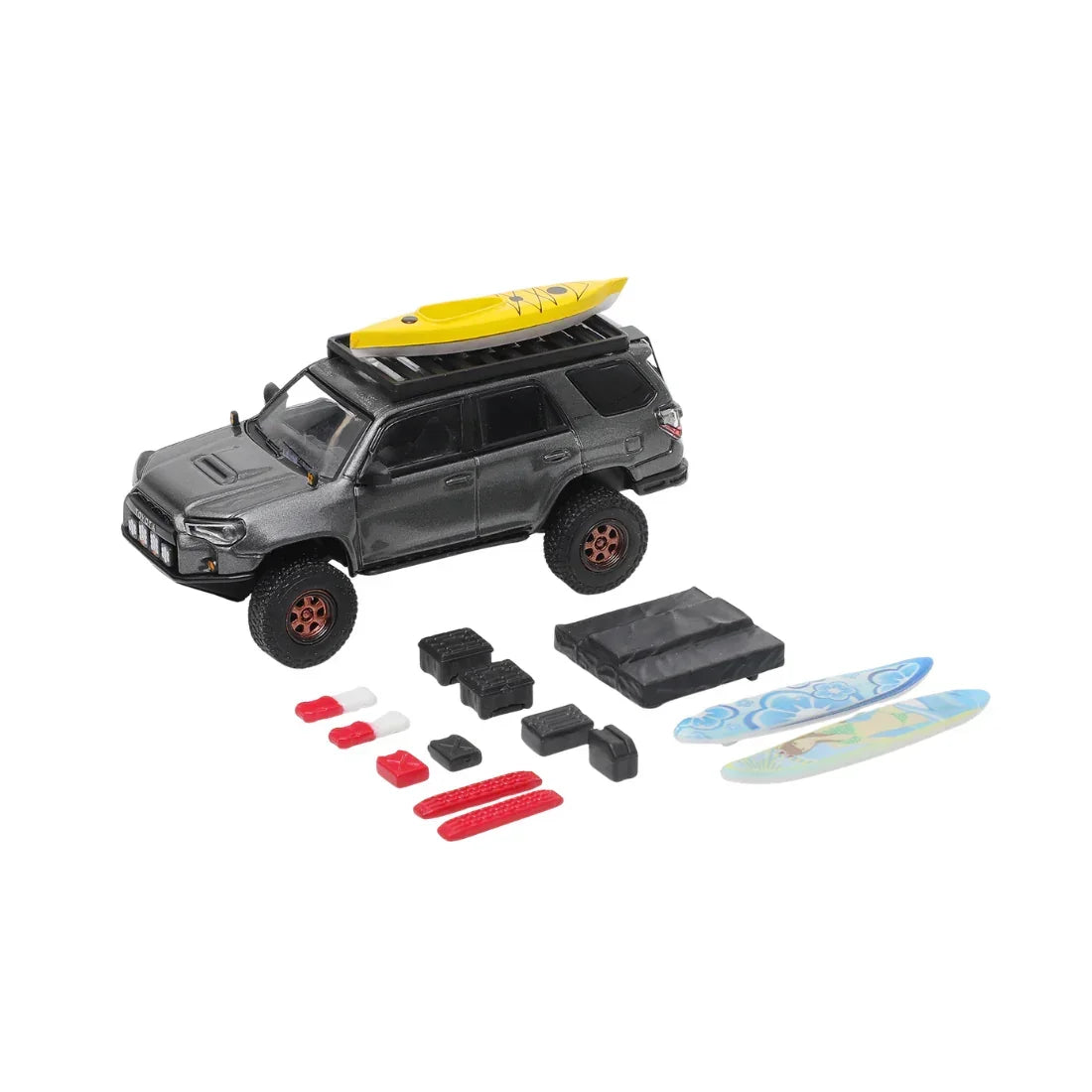 Premium scale diecast model car – *PRE-ORDER* Toyota 4Runner Pre-Runner with accessories, 1:64 Scale (Grey) Collectible
