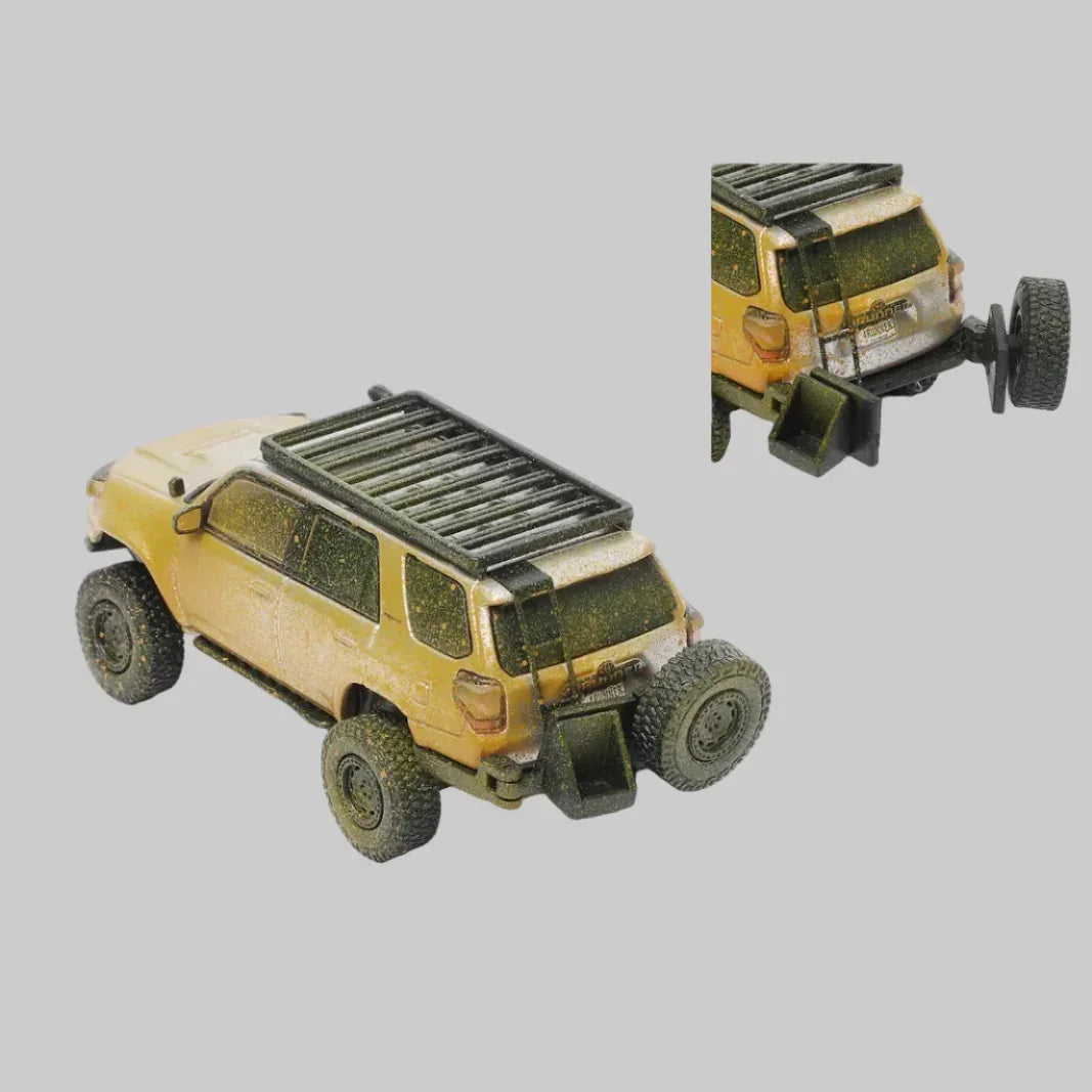 Premium scale diecast model car – Toyota 4Runner Pre-Runner with accessories, 1:64 Scale (Silver) Collectible