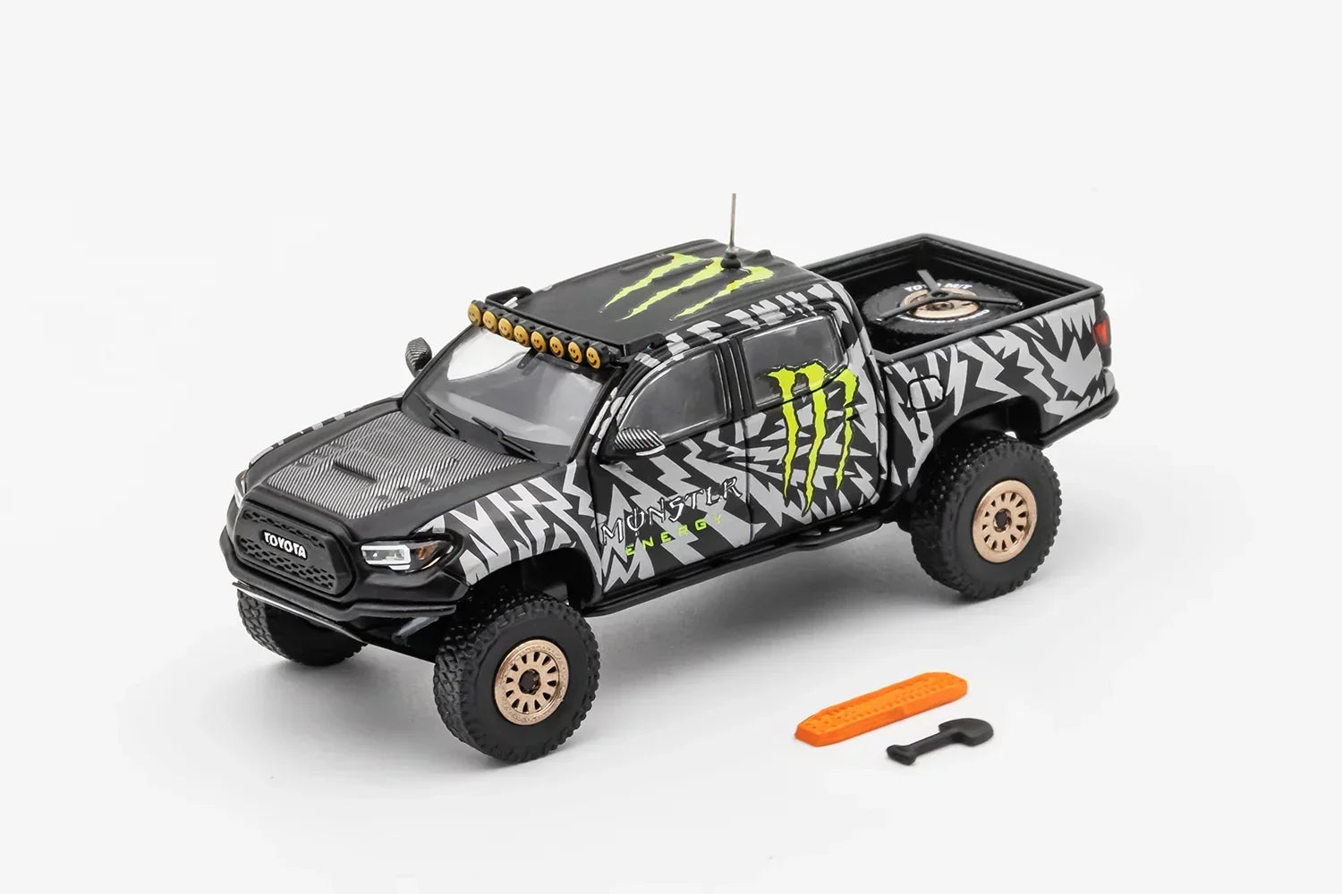Premium scale diecast model car – Toyota Tacoma Widebody Claw Paint, 1:64 Scale (Black) Collectible