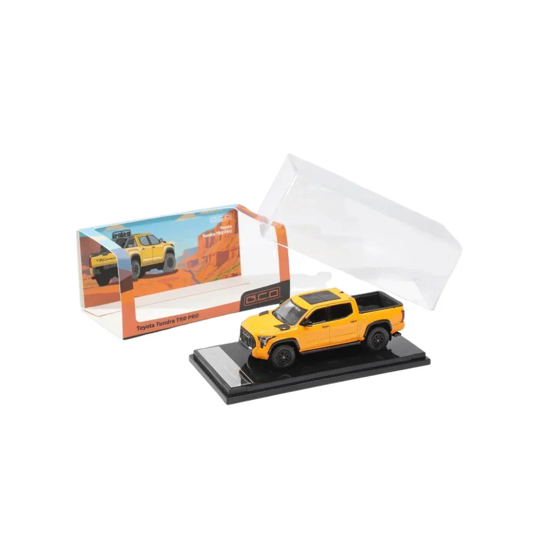 Premium scale diecast model car – *PRE-ORDER* Toyota Tundra TRD Pro with Accessories, 1:64 Scale (Yellow) Collectible