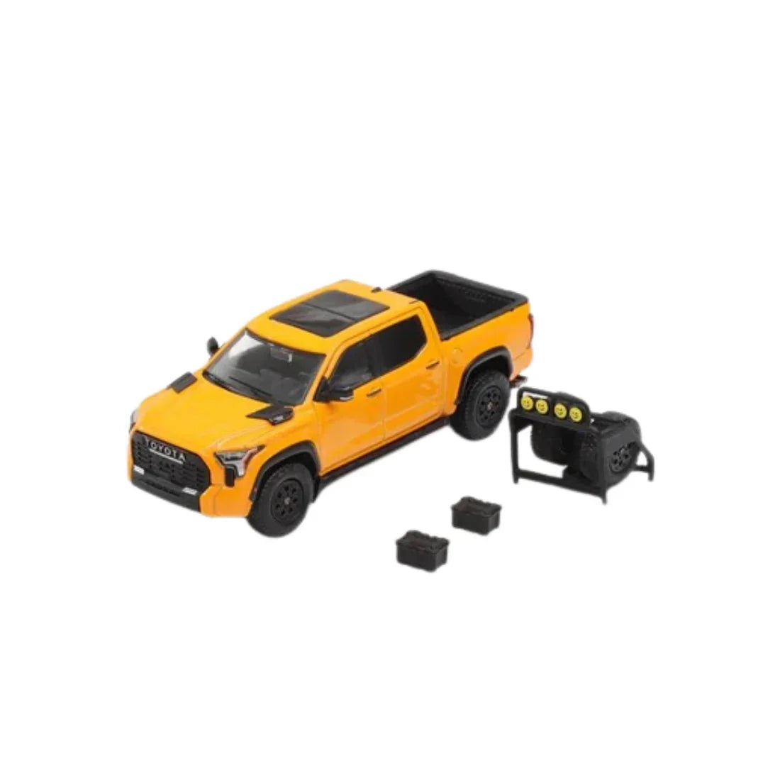 Premium scale diecast model car – *PRE-ORDER* Toyota Tundra TRD Pro with Accessories, 1:64 Scale (Yellow) Collectible