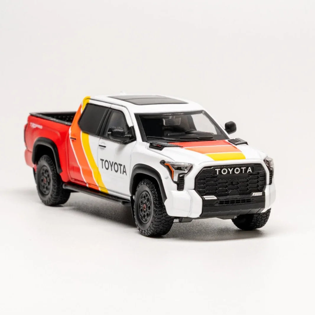 Premium scale diecast model car – *PRE-ORDER* Toyota Tundra TRD PRO (TRD Heritage Livery), 1:64 Scale (White) Collectible
