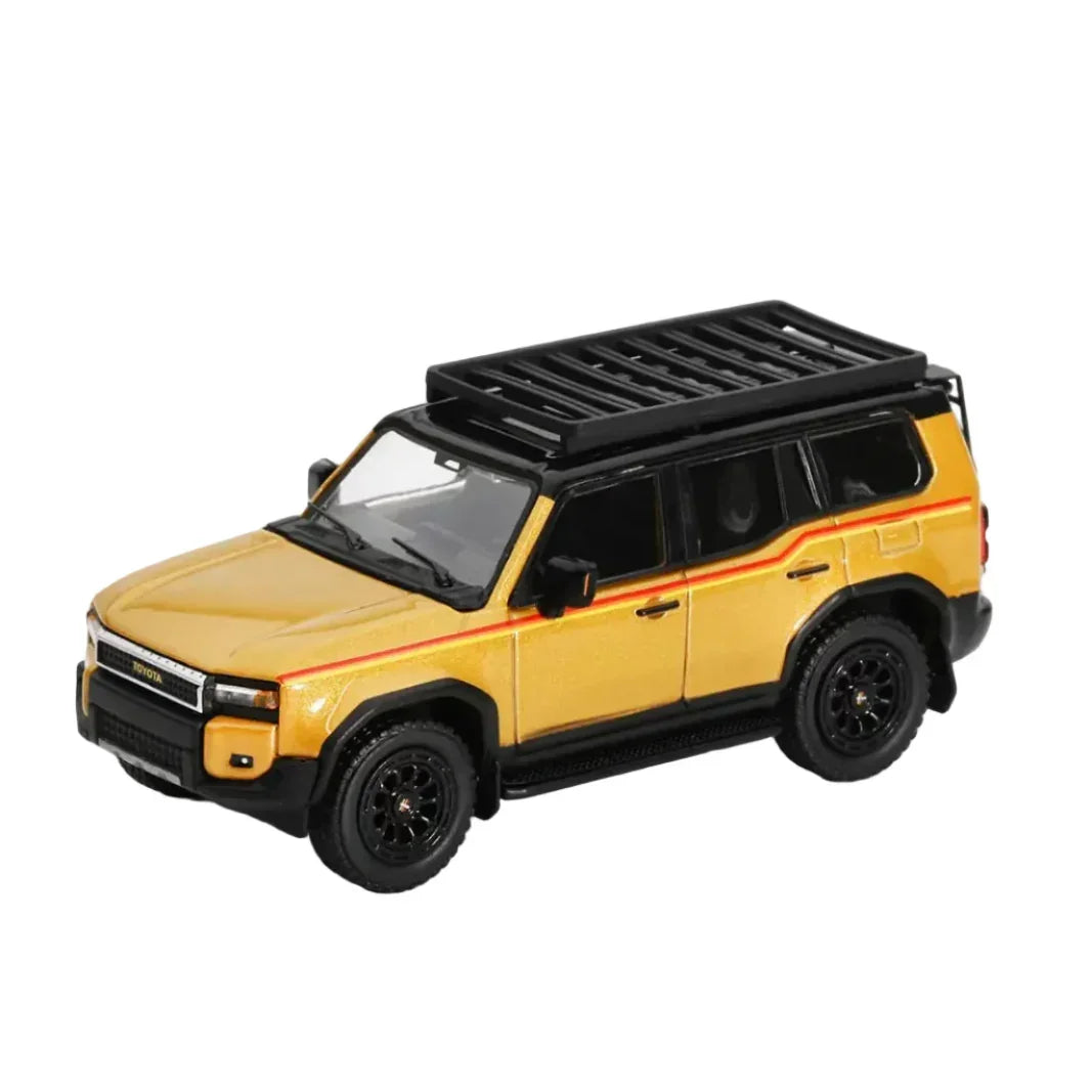 Premium scale diecast model car – Toyota No.580 Land Cruiser Prado, 1:64 Scale (Beige) Collectible