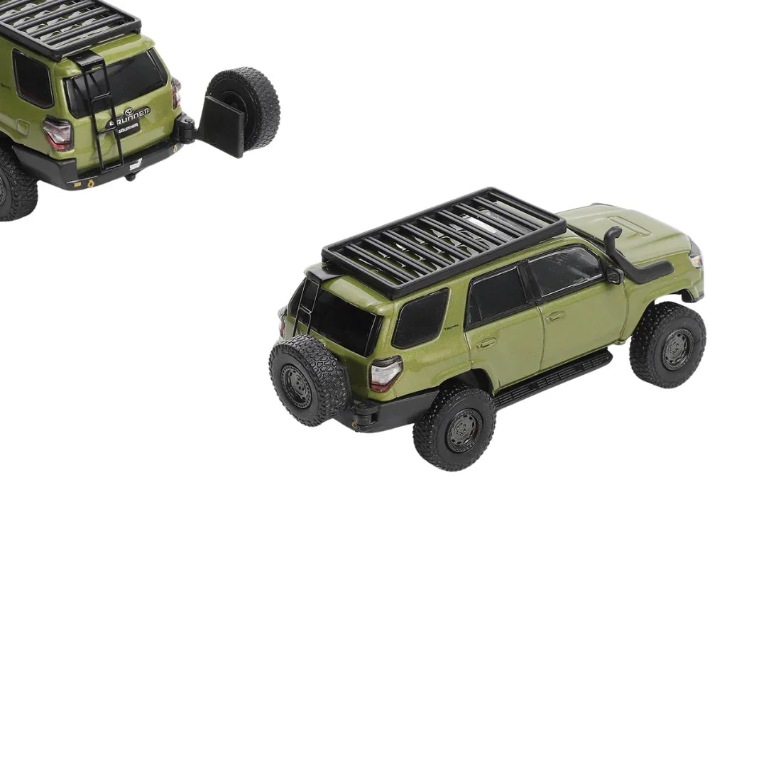 Premium scale diecast model car – *PRE-ORDER* Toyota 4Runner TRD Pro Overland Modified with 13 Accessories, 1:64 Scale (Green) Collectible
