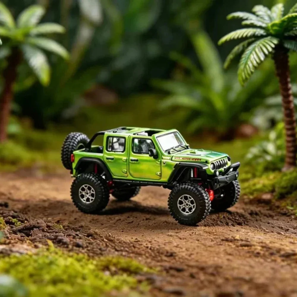 Premium scale diecast model car – Jeep Wrangler - LHD 2024, 1:64 Scale (Green) Collectible
