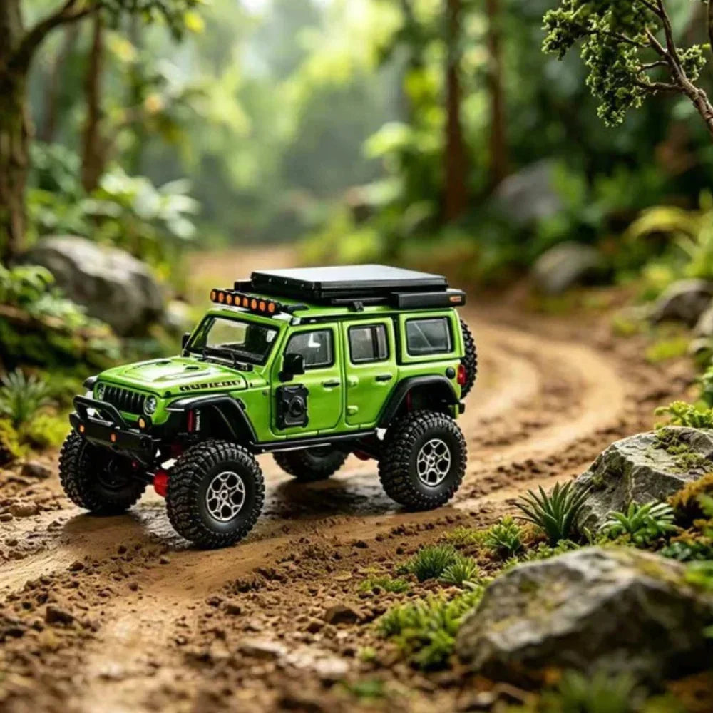 Premium scale diecast model car – Jeep Wrangler - LHD 2024, 1:64 Scale (Green) Collectible