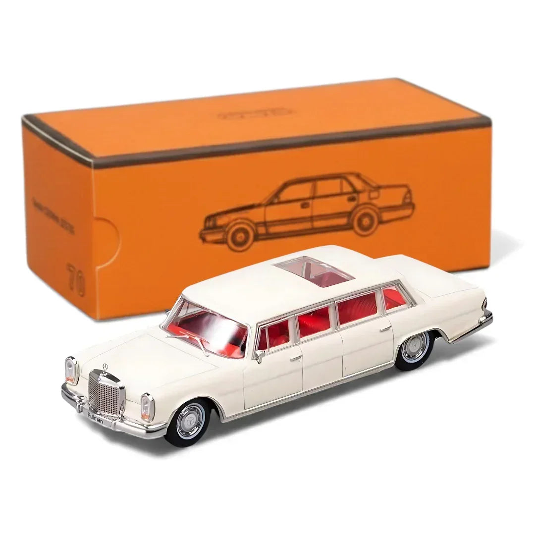 Premium scale diecast model car – Mercedes-Benz 600 Pullman Limousine No.34, 1:64 Scale (Off-White) Collectible