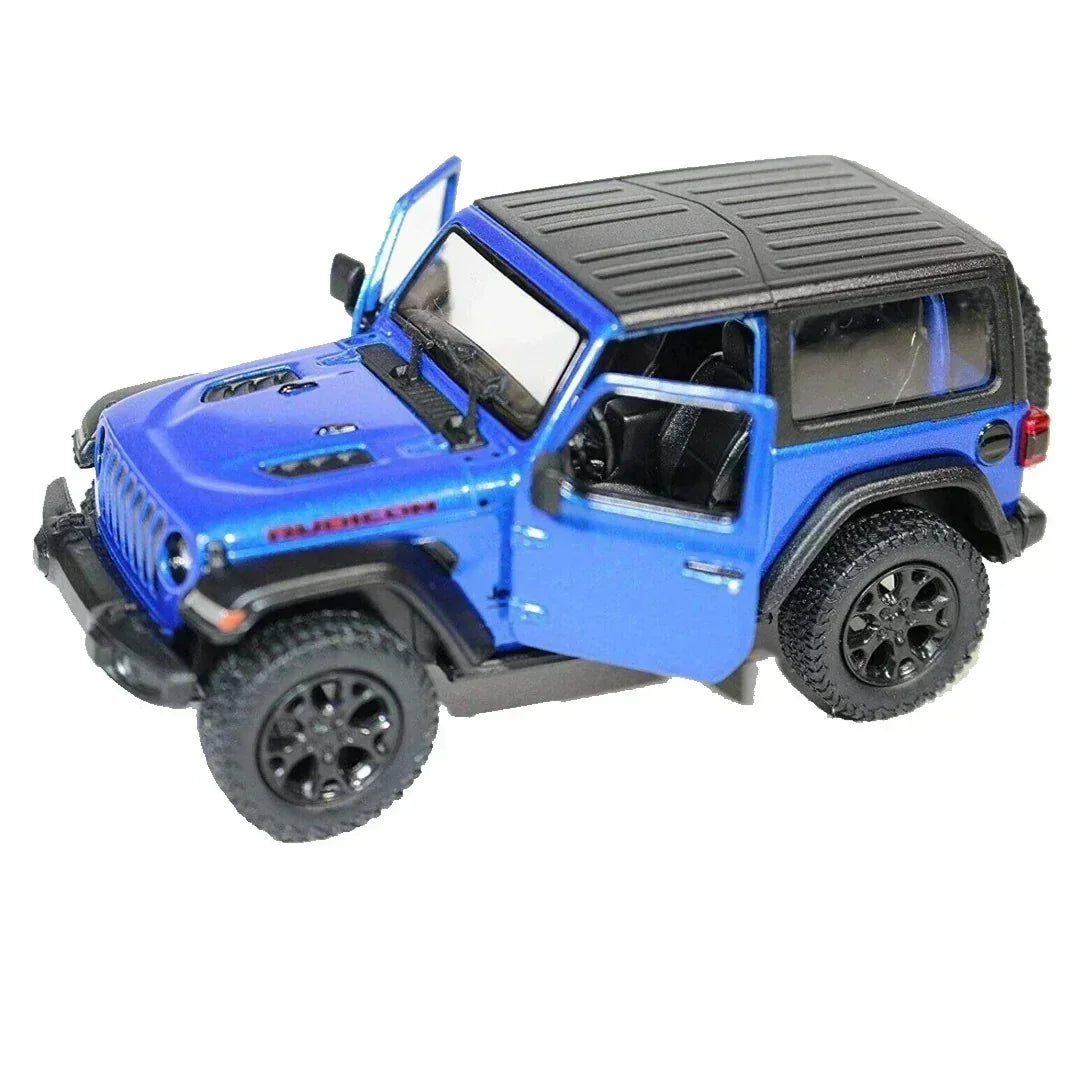 Premium scale diecast model car – Jeep Wrangler (Hard Top) 2018, 1:36 Scale (Blue) Collectible