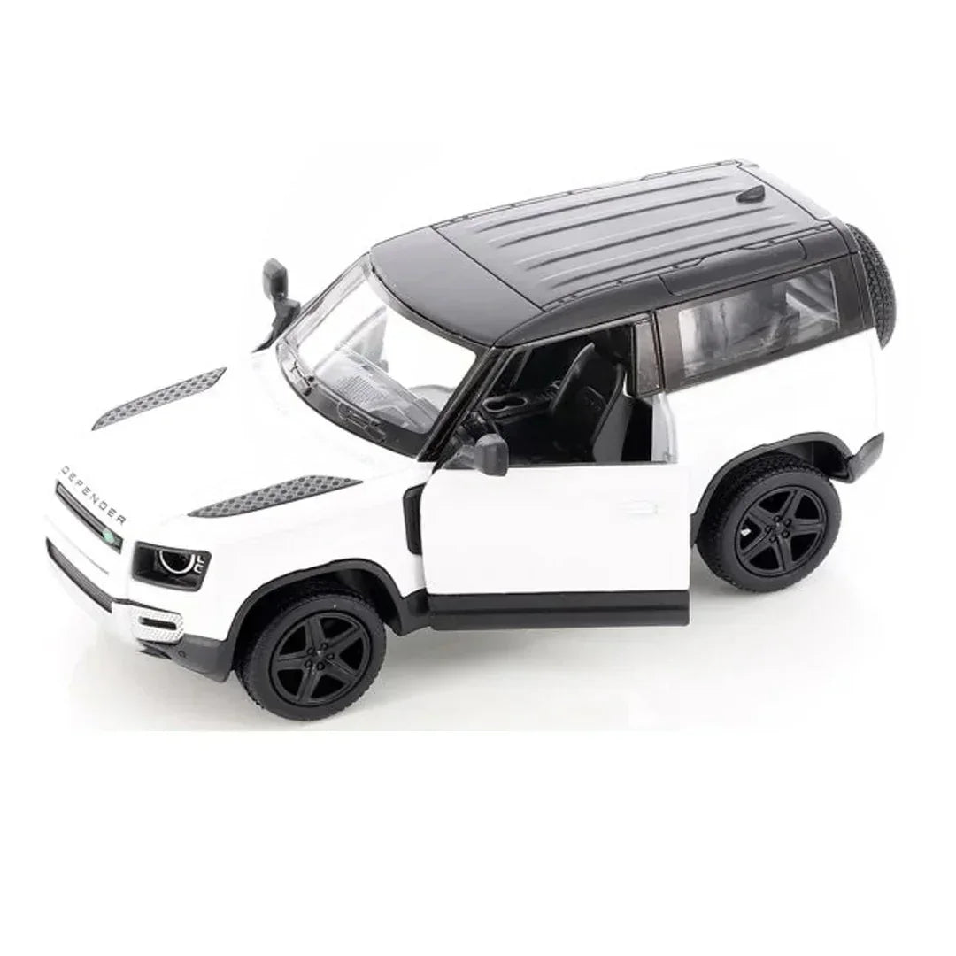 Premium scale diecast model car – Land Rover Defender 90, 1:36 Scale (White) Collectible