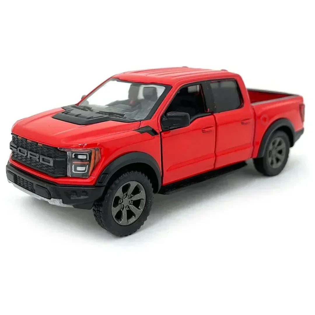 Premium scale diecast model car – Ford F-150 Raptor 2022, 1:36 Scale (Red) Collectible