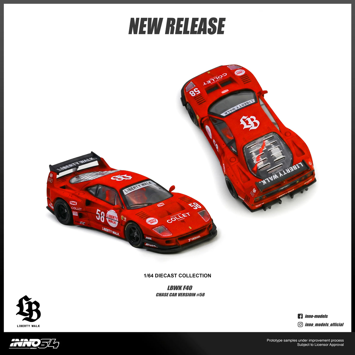 Premium scale diecast model car – *PRE-ORDER* LBWK F40 (White), 1:64 Scale (Chance of Red Chase Car) Collectible