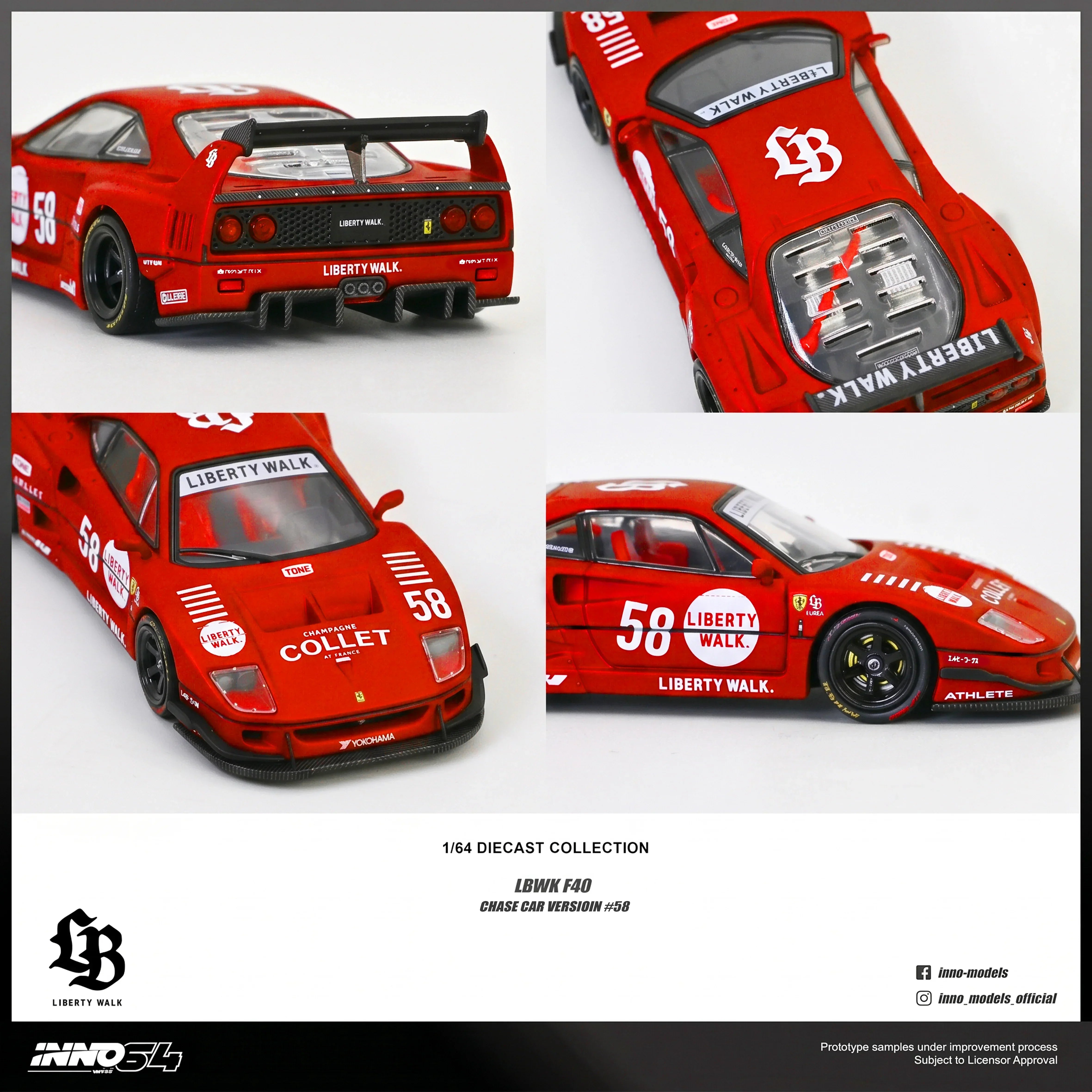 Premium scale diecast model car – *PRE-ORDER* LBWK F40 (White), 1:64 Scale (Chance of Red Chase Car) Collectible