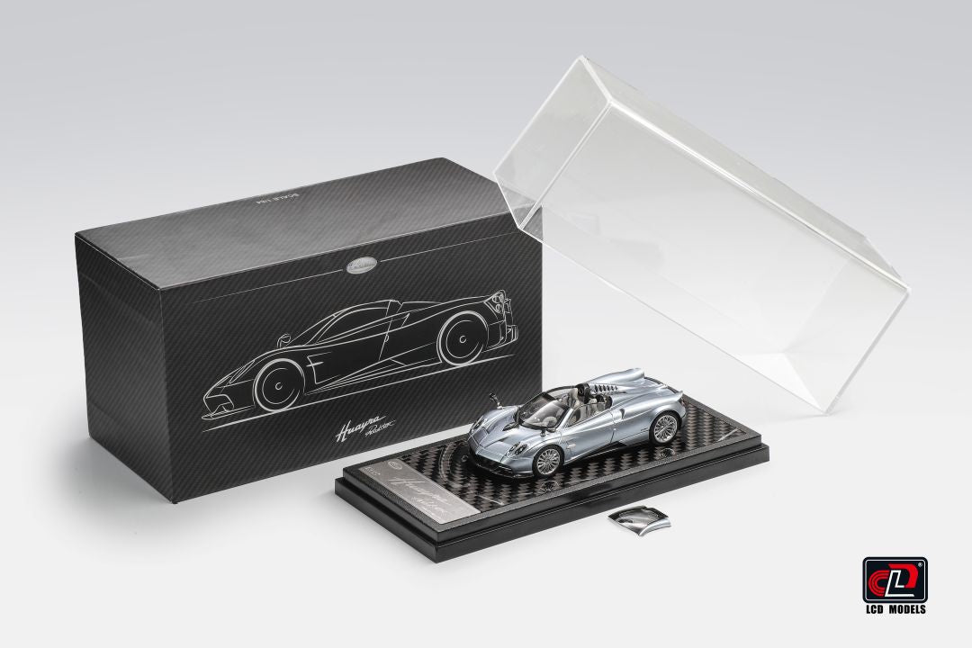 Premium scale diecast model car – *HEC 2026* Pagani Huarya Roadster, 1:64 Scale (Ice Blue) Collectible