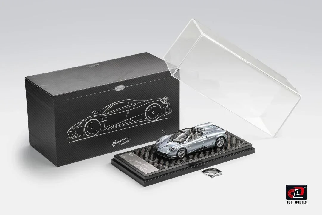 Premium scale diecast model car – *HEC 2026* Pagani Huarya Roadster, 1:64 Scale (Ice Blue) Collectible
