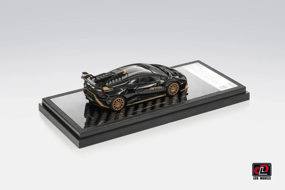 Premium scale diecast model car – *HEC 2026* Lamborghini Huracan STO, 1:64 Scale (Black & Gold) Collectible