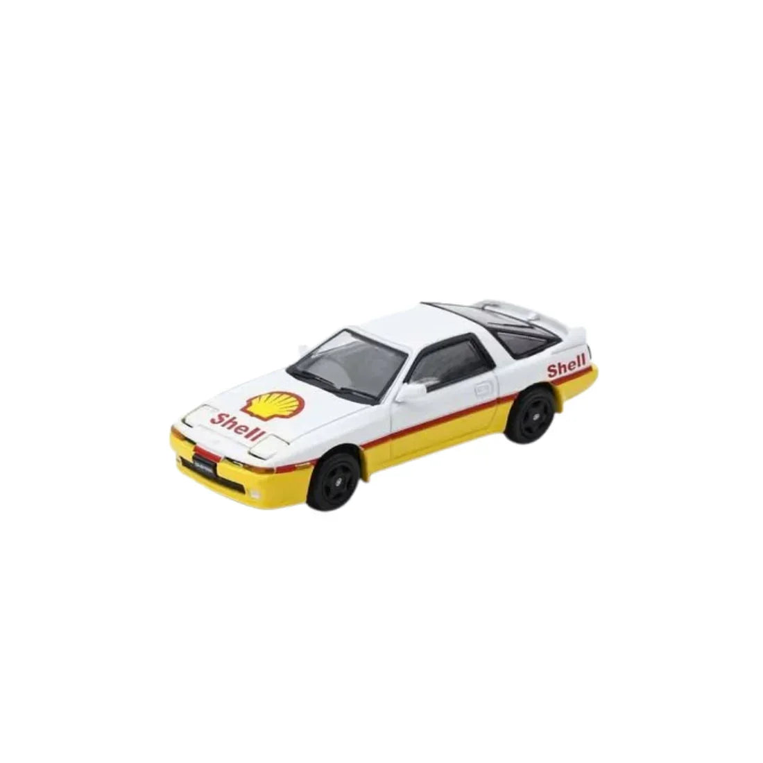 Premium scale diecast model car – *PRE-ORDER* Toyota Supra (A70), 1:64 Scale (Yellow & White) Collectible