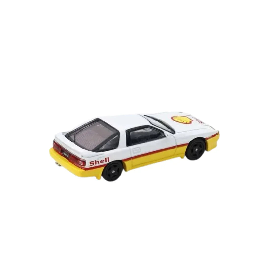 Premium scale diecast model car – *PRE-ORDER* Toyota Supra (A70), 1:64 Scale (Yellow & White) Collectible