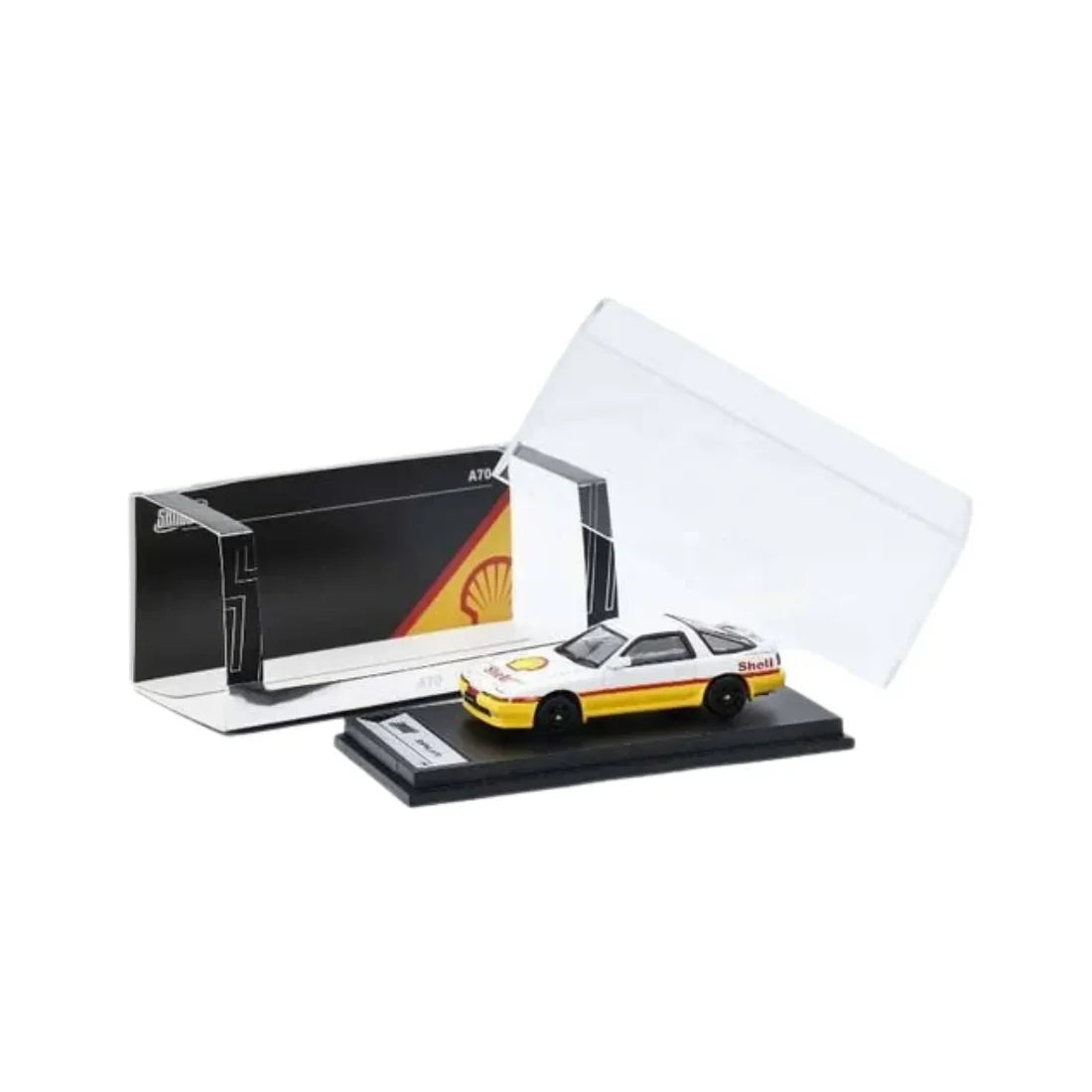 Premium scale diecast model car – *PRE-ORDER* Toyota Supra (A70), 1:64 Scale (Yellow & White) Collectible