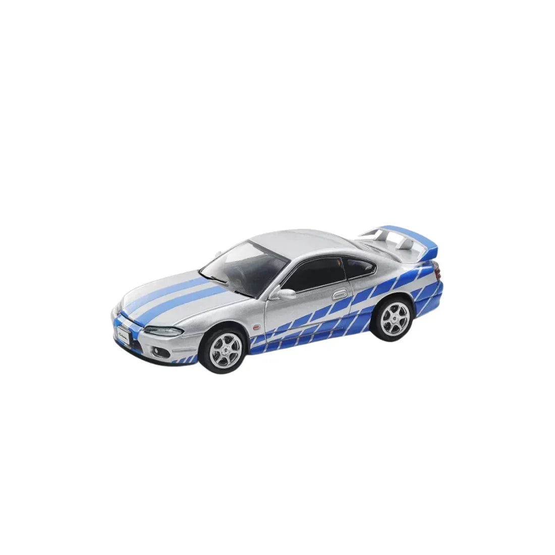 Premium scale diecast model car – *PRE-ORDER* Nissan Silvia S15 Livery, 1:64 Scale (Silver with Blue) Collectible