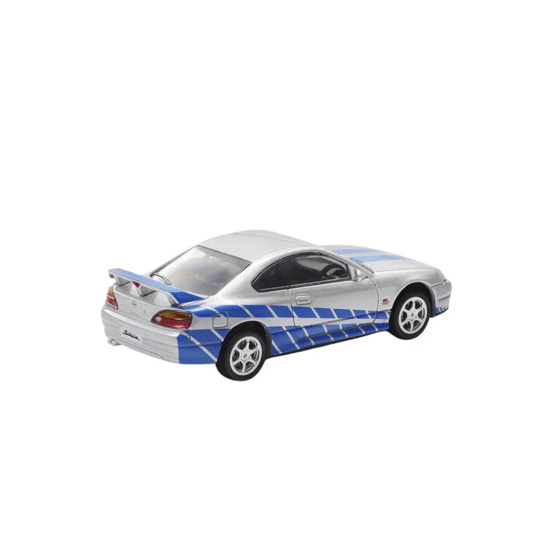 Premium scale diecast model car – *PRE-ORDER* Nissan Silvia S15 Livery, 1:64 Scale (Silver with Blue) Collectible