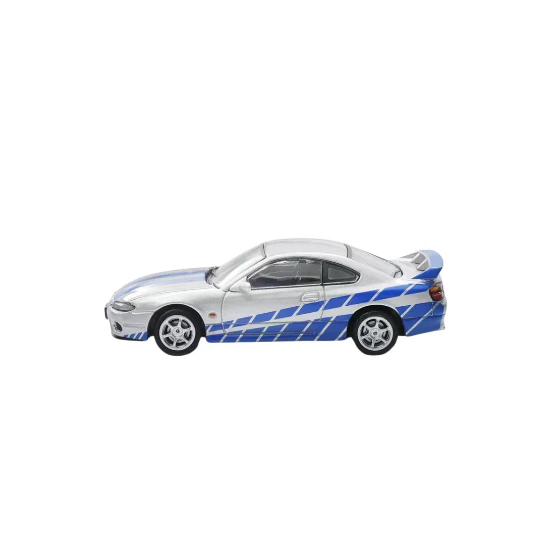 Premium scale diecast model car – *PRE-ORDER* Nissan Silvia S15 Livery, 1:64 Scale (Silver with Blue) Collectible