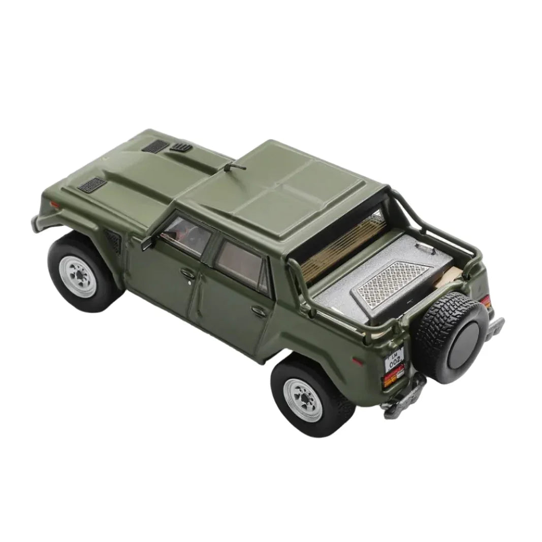 Premium scale diecast model car – Lamborghini LM002 LHD, 1:64 Scale (Green) Collectible