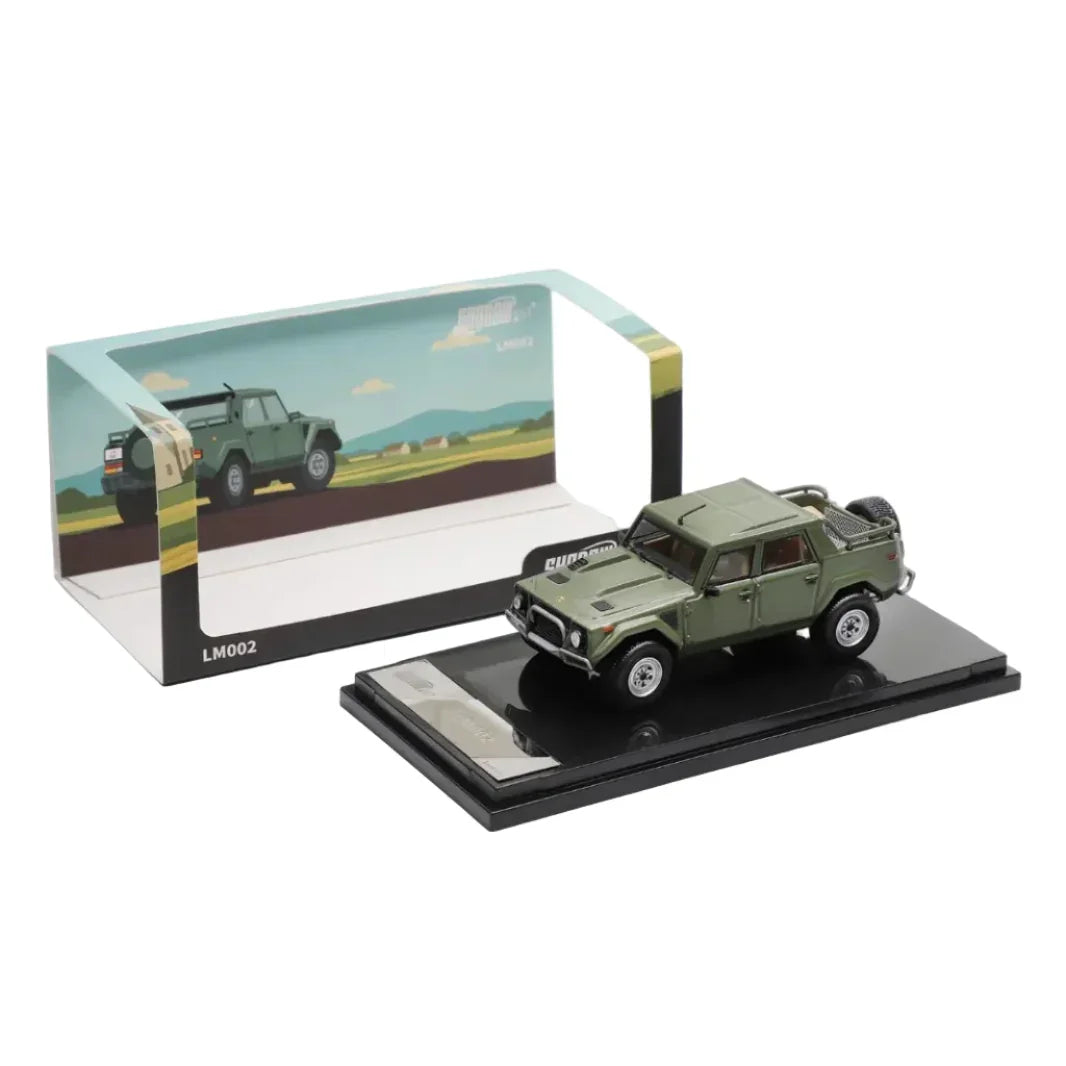 Premium scale diecast model car – Lamborghini LM002 LHD, 1:64 Scale (Green) Collectible