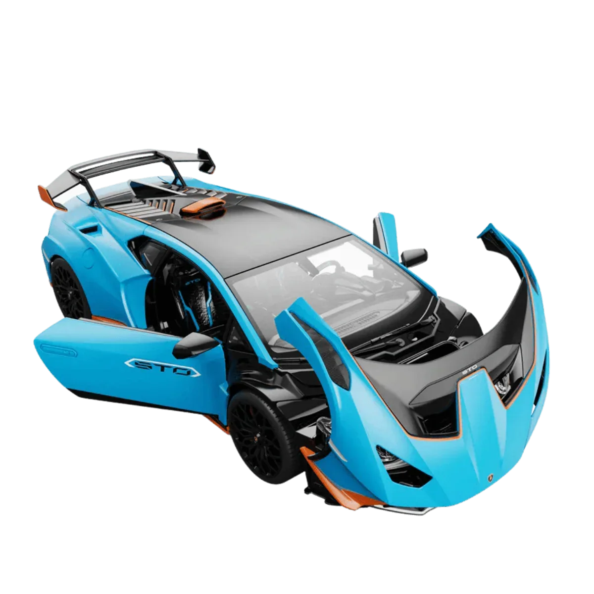 Premium scale diecast model car – Lamborghini Huracan STO, 1:18 Scale (Blue) Collectible