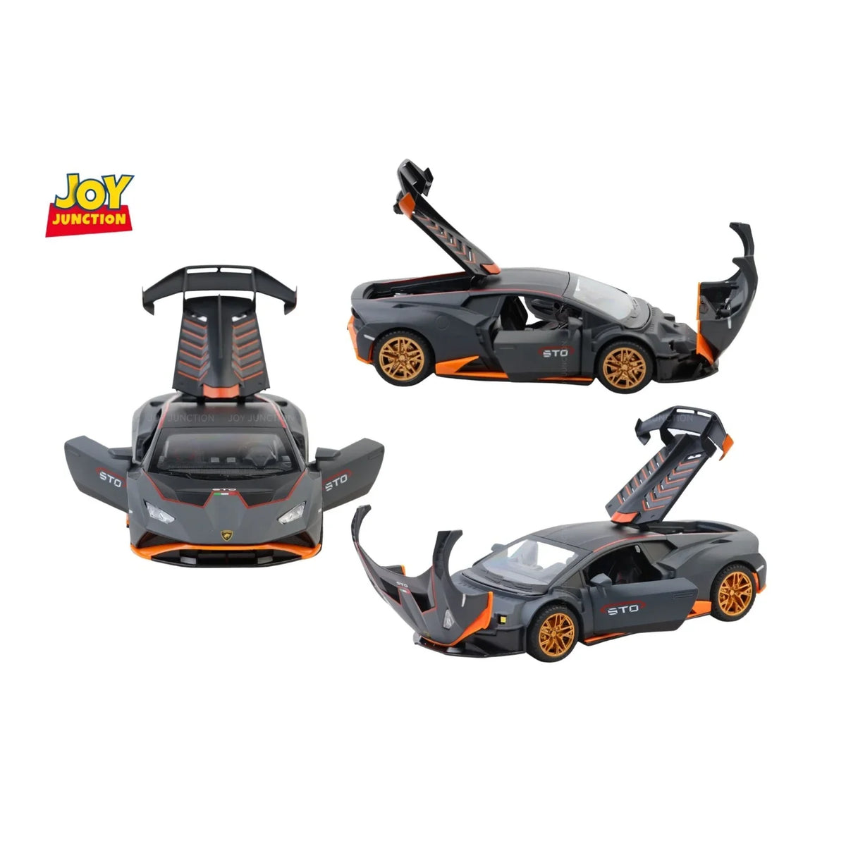Lamborghini Hurracan STO - Light, Sound with Openable Doors, 1:24 Scale (Gray)