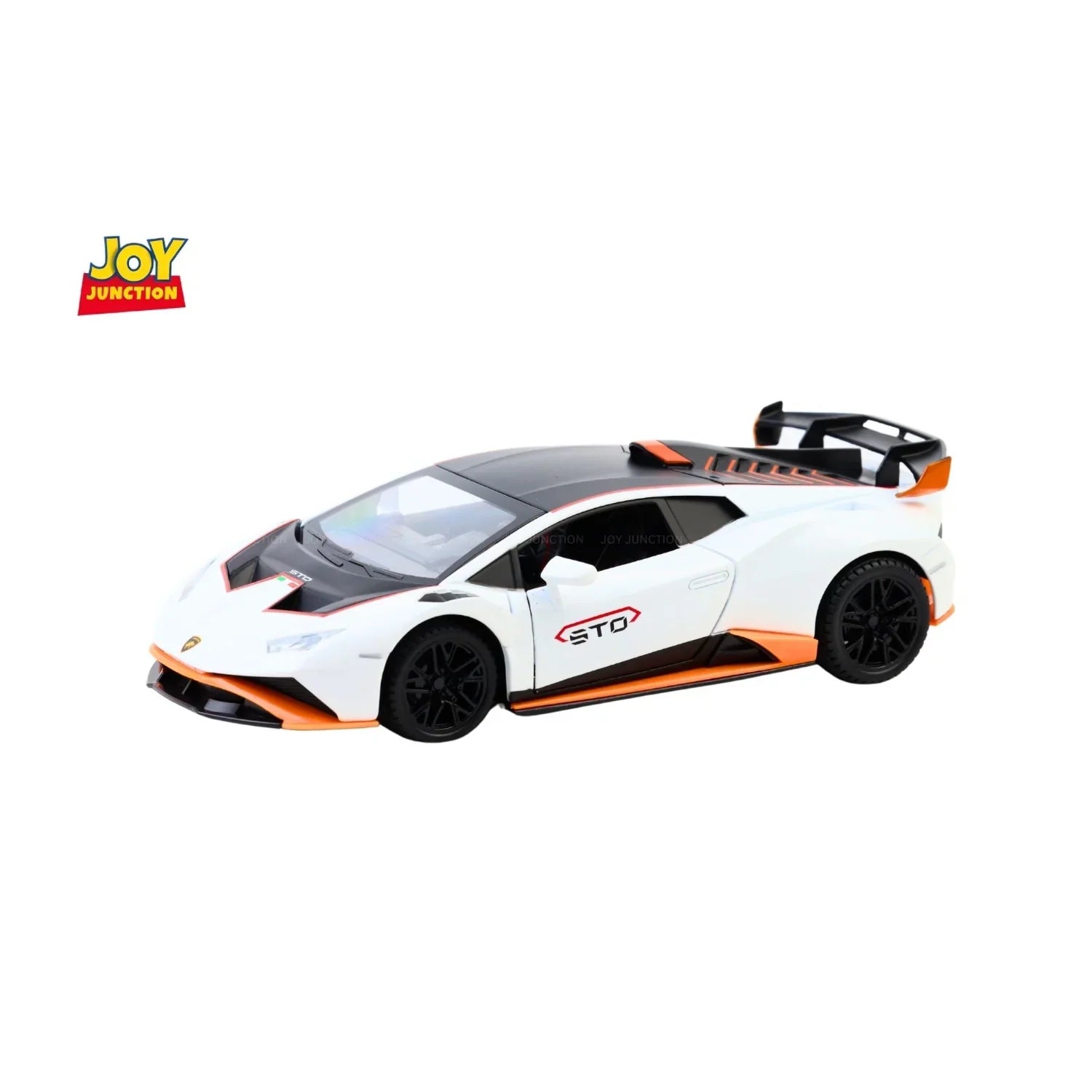 Premium scale diecast model car – Lamborghini Hurracan STO - Light, Sound with Openable Doors, 1:24 Scale (White) Collectible
