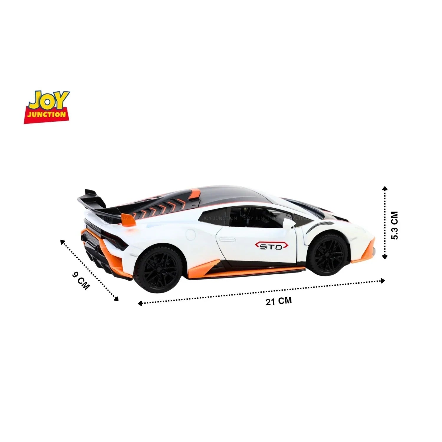 Premium scale diecast model car – Lamborghini Hurracan STO - Light, Sound with Openable Doors, 1:24 Scale (White) Collectible