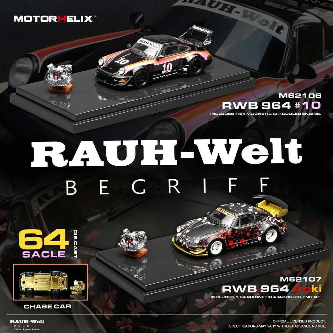 Premium scale diecast model car – *PRE-ORDER* RWB 964 No.10(Chance of Chase Car), 1:64 Scale Collectible