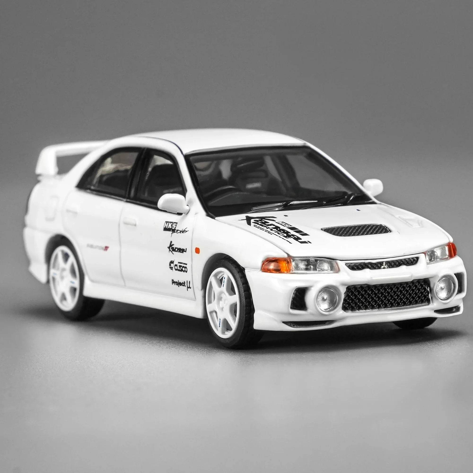 Mitsubishi Lancer Evolution IV GSR Kansai Livery, 1:64 Scale (White)