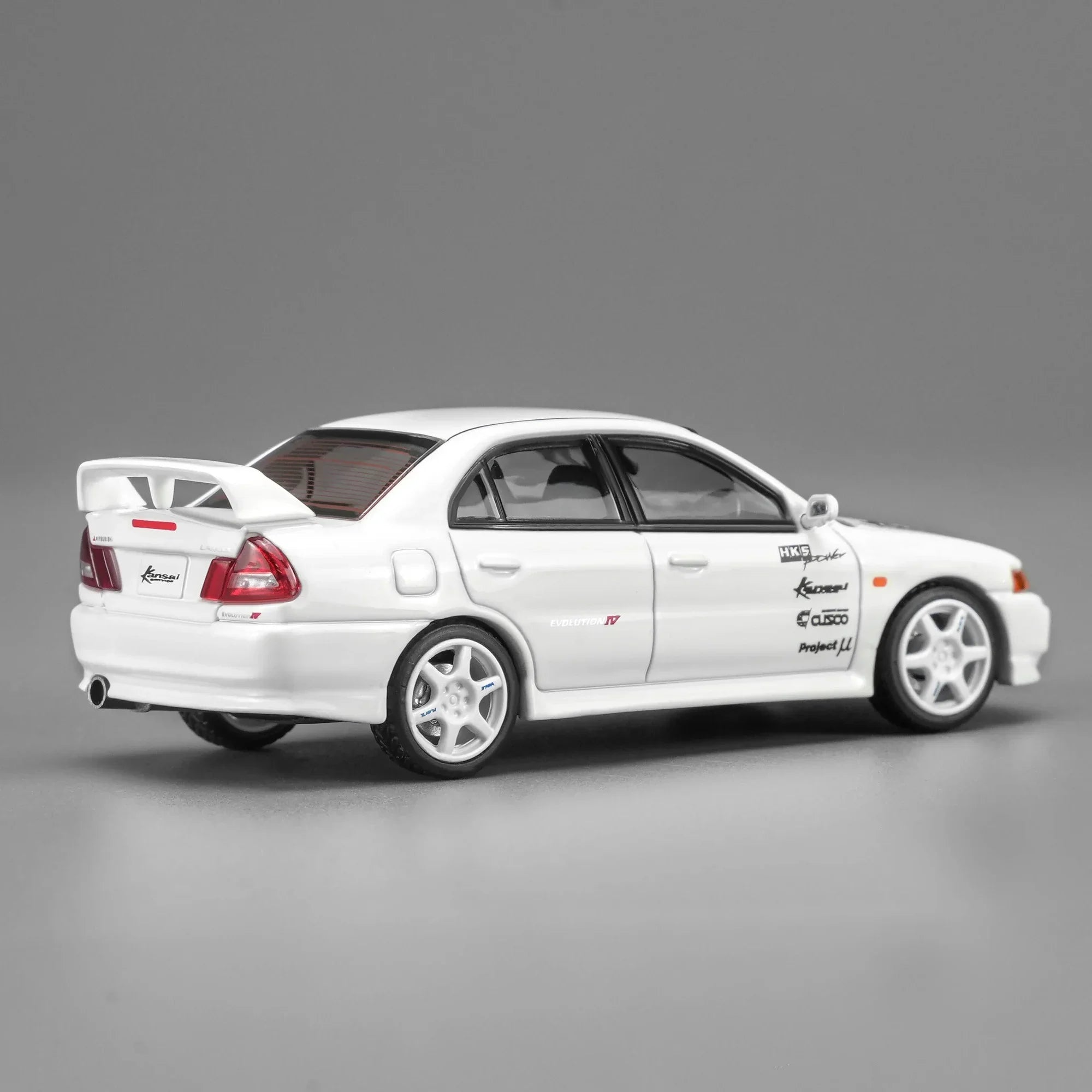Mitsubishi Lancer Evolution IV GSR Kansai Livery, 1:64 Scale (White)
