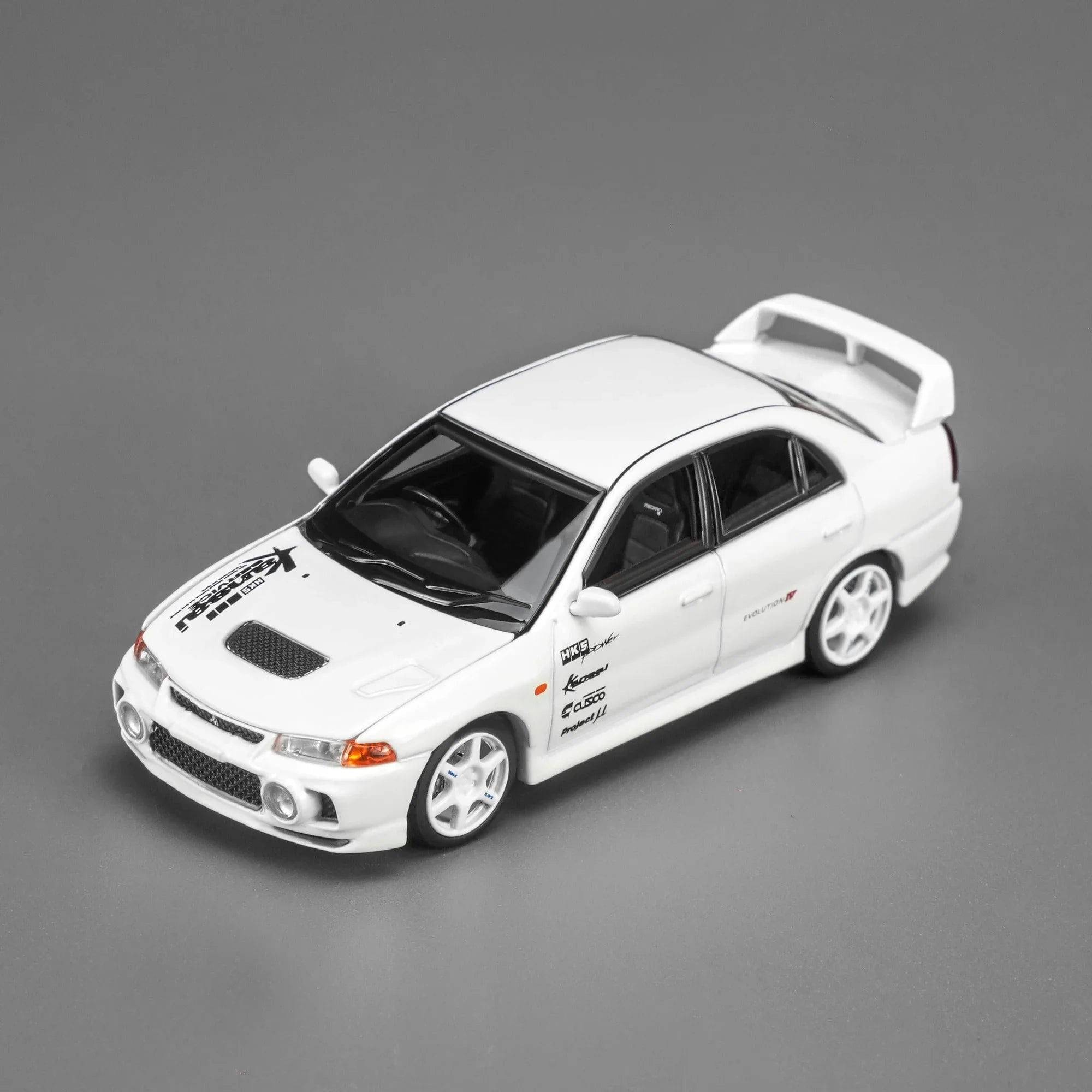 Mitsubishi Lancer Evolution IV GSR Kansai Livery, 1:64 Scale (White)
