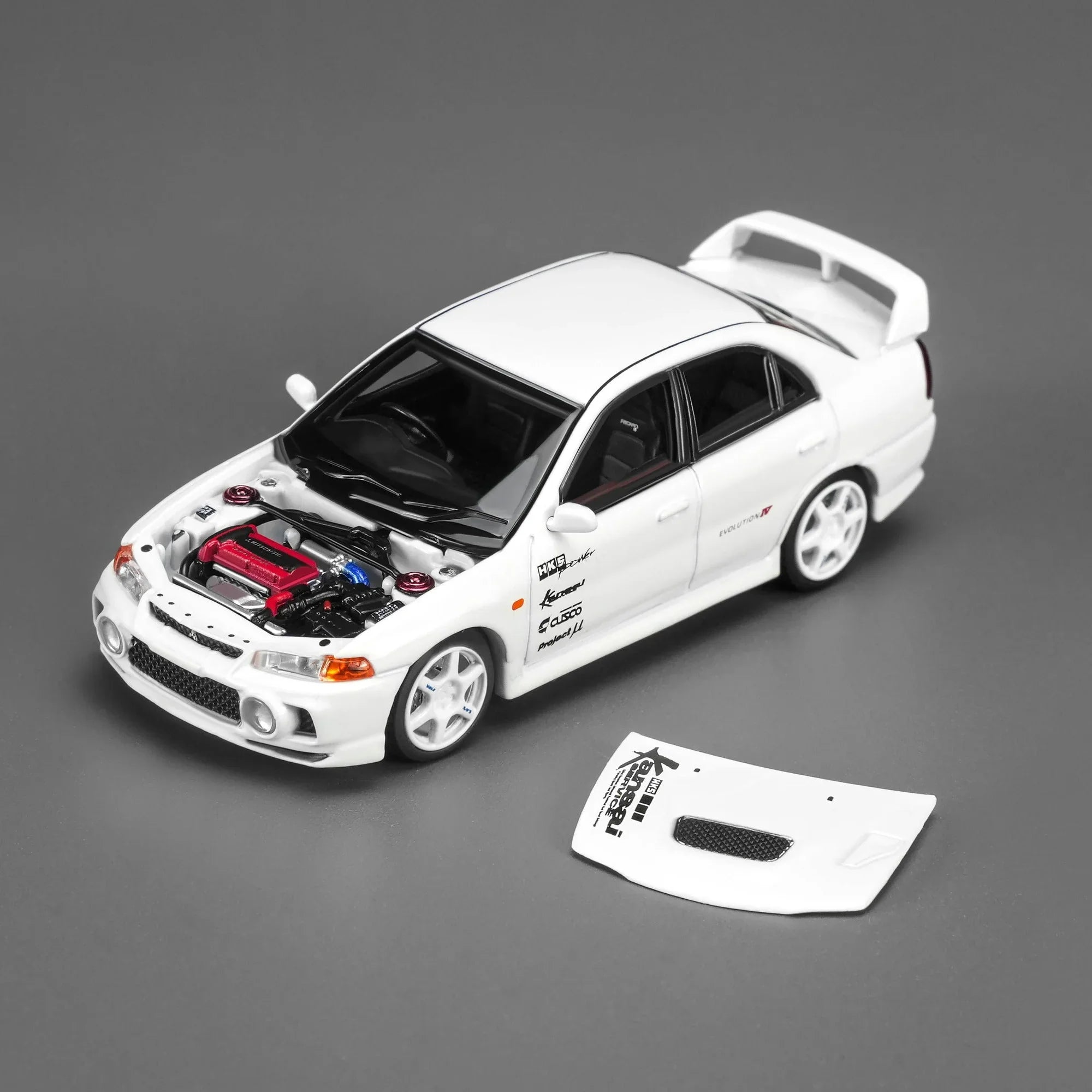 Mitsubishi Lancer Evolution IV GSR Kansai Livery, 1:64 Scale (White)