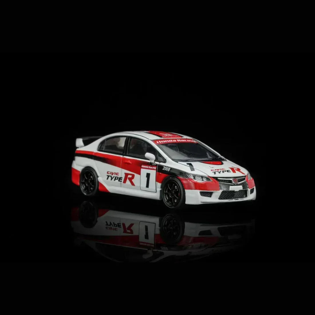 Premium scale diecast model car – *PRE-ORDER* Honda Civic TYPE R (EK9) Customized Motul Livery Magnetic Engine Hood-Removable, 1:64 Scale (White) Collectible