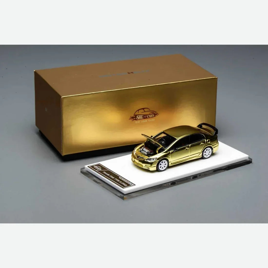 Premium scale diecast model car – Honda Civic Type-R FD2, 1:64 Scale (Gold) Collectible