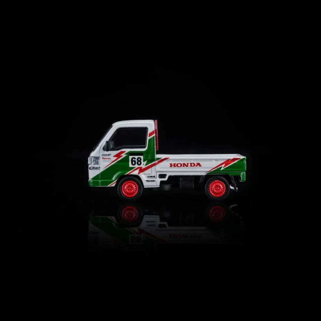 Premium scale diecast model car – *PRE-ORDER* Honda ACTY 4WD Customized Green & White Livery with Accessorries, 1:64 Scale Collectible
