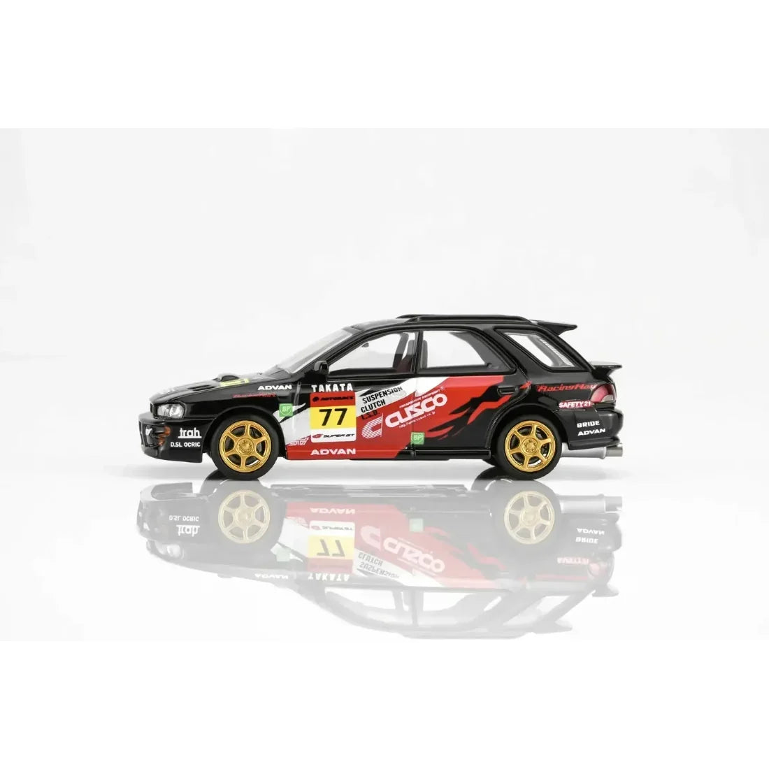 Premium scale diecast model car – *PRE-ORDER* Subaru Impreza Wagon WRX STi Version VI Cusco Silver Livery, 1:64 Scale (Black) Collectible