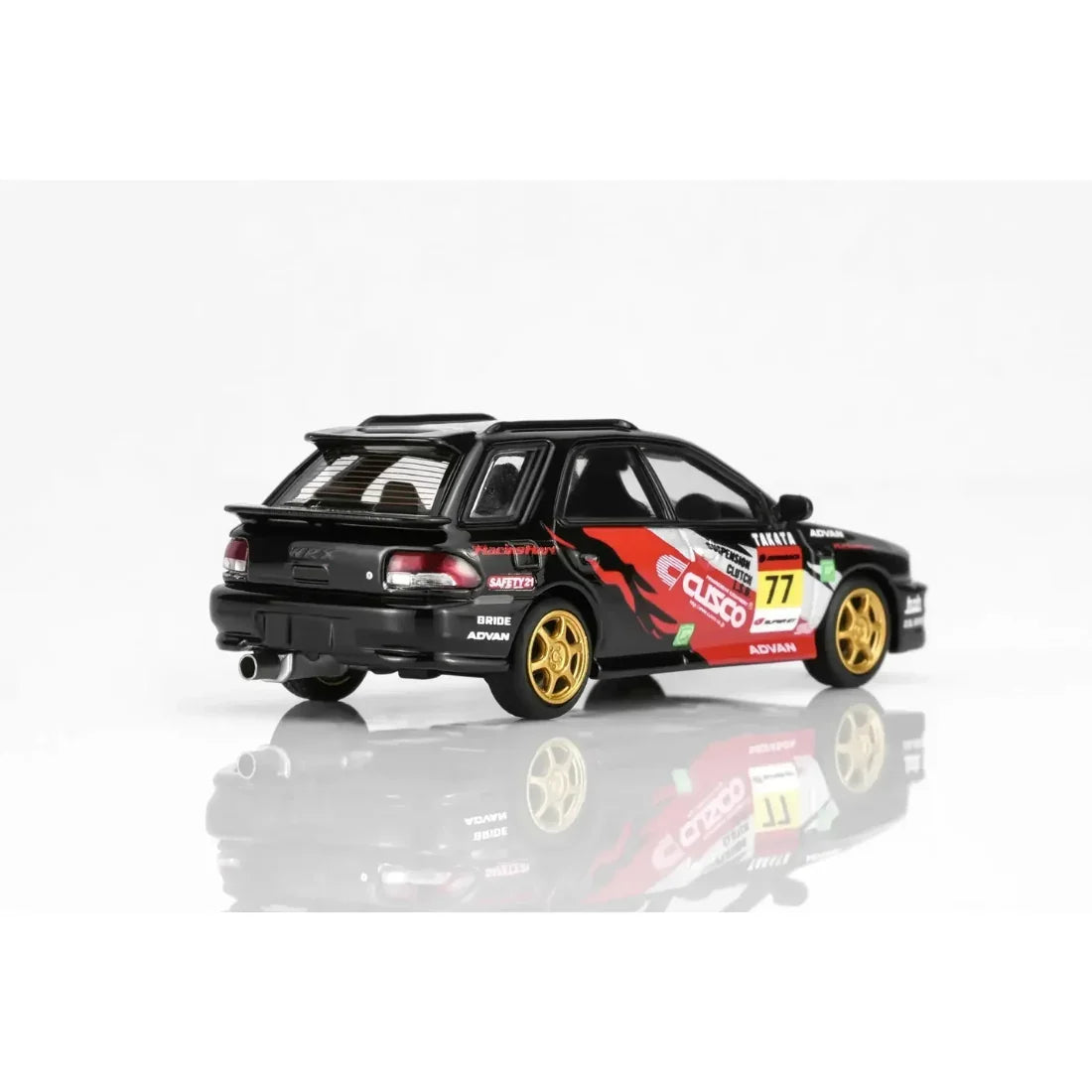 Premium scale diecast model car – *PRE-ORDER* Subaru Impreza Wagon WRX STi Version VI Cusco Silver Livery, 1:64 Scale (Black) Collectible
