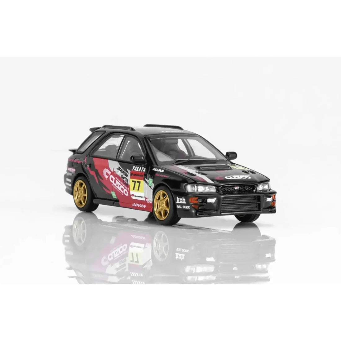 Premium scale diecast model car – *PRE-ORDER* Subaru Impreza Wagon WRX STi Version VI Cusco Silver Livery, 1:64 Scale (Black) Collectible