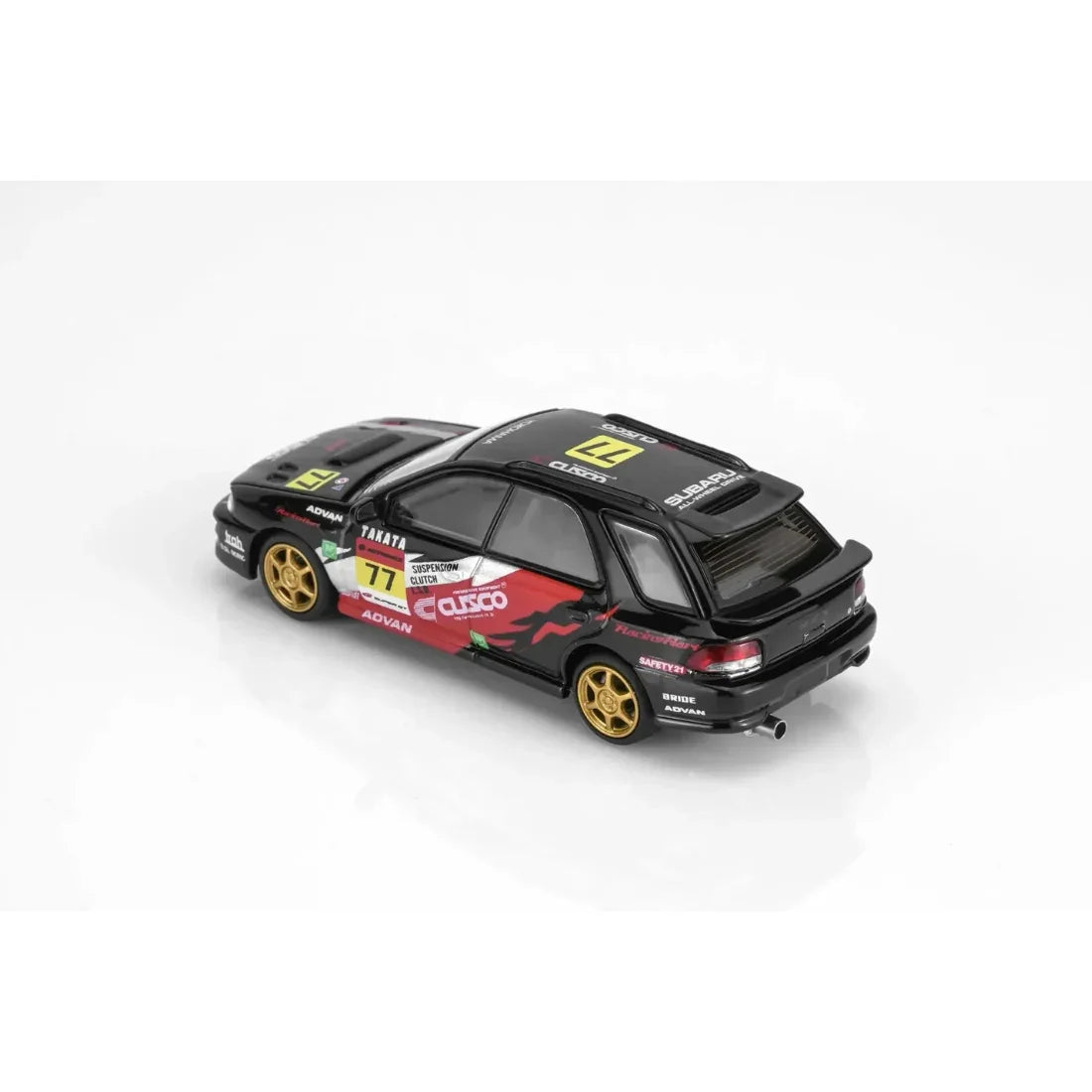 Premium scale diecast model car – *PRE-ORDER* Subaru Impreza Wagon WRX STi Version VI Cusco Silver Livery, 1:64 Scale (Black) Collectible