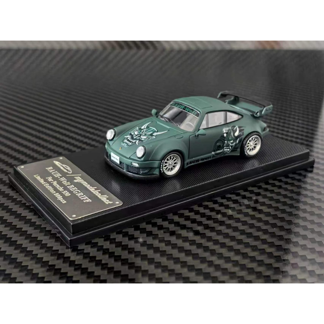 *PRE-ORDER* Porsche RWB 930 GT Wing (Hanna Mask Borisov Mask), 1:64 Scale (Green)