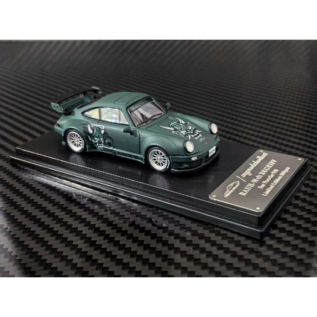 *PRE-ORDER* Porsche RWB 930 GT Wing (Hanna Mask Borisov Mask), 1:64 Scale (Green)