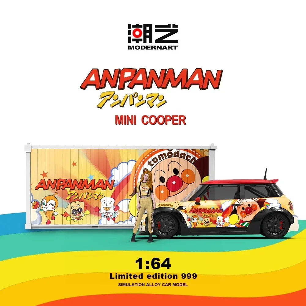 Premium scale diecast model car – *PRE-ORDER* MD-BMW MINI-Anpanman-Container Set, 1:64 Scale Collectible