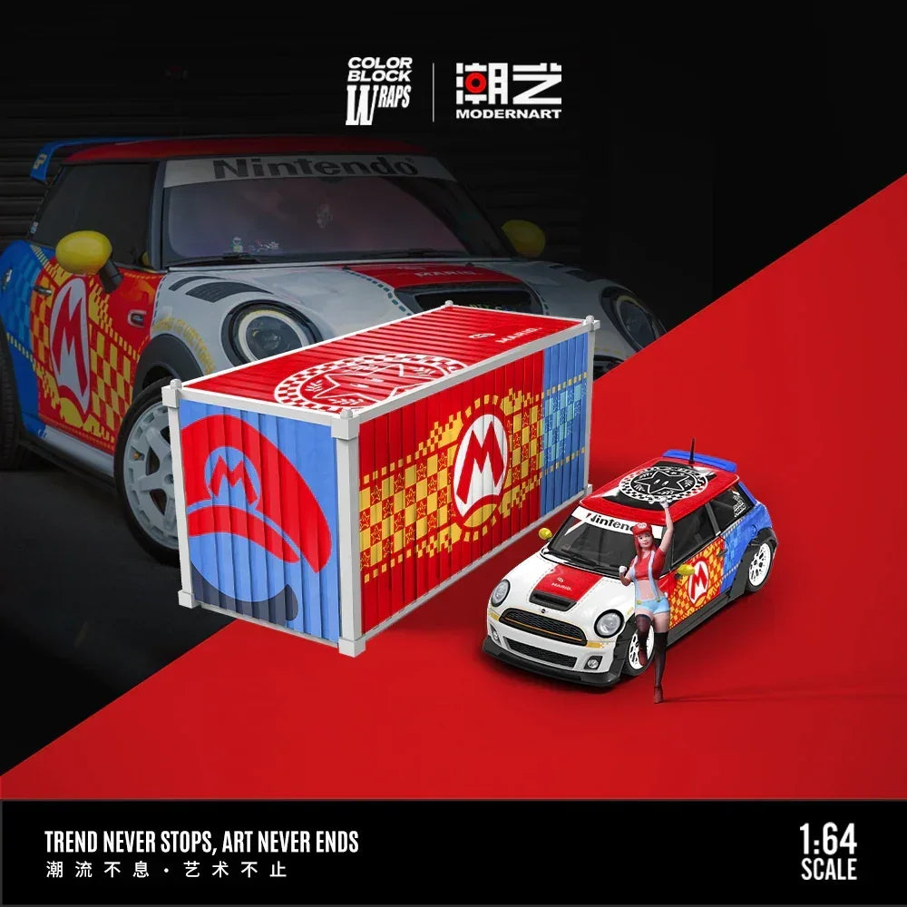 Premium scale diecast model car – *PRE-ORDER* MD-BMW MINI-Mario-Container Set, 1:64 Scale Collectible